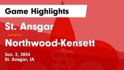 St. Ansgar  vs Northwood-Kensett  Game Highlights - Jan. 2, 2024