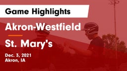 Akron-Westfield  vs St. Mary's  Game Highlights - Dec. 3, 2021