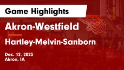 Akron-Westfield  vs Hartley-Melvin-Sanborn  Game Highlights - Dec. 12, 2023