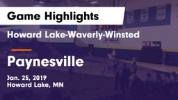 Howard Lake-Waverly-Winsted  vs Paynesville  Game Highlights - Jan. 25, 2019