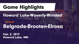 Howard Lake-Waverly-Winsted  vs Belgrade-Brooten-Elrosa  Game Highlights - Feb. 5, 2019