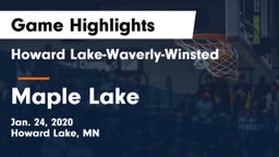 Howard Lake-Waverly-Winsted  vs Maple Lake  Game Highlights - Jan. 24, 2020