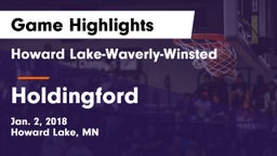 Howard Lake-Waverly-Winsted  vs Holdingford  Game Highlights - Jan. 2, 2018