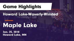 Howard Lake-Waverly-Winsted  vs Maple Lake  Game Highlights - Jan. 25, 2018