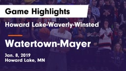 Howard Lake-Waverly-Winsted  vs Watertown-Mayer Game Highlights - Jan. 8, 2019