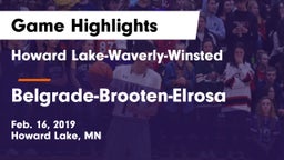 Howard Lake-Waverly-Winsted  vs Belgrade-Brooten-Elrosa  Game Highlights - Feb. 16, 2019