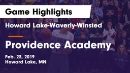 Howard Lake-Waverly-Winsted  vs Providence Academy Game Highlights - Feb. 23, 2019