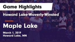 Howard Lake-Waverly-Winsted  vs Maple Lake  Game Highlights - March 1, 2019