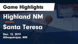 Highland  NM vs Santa Teresa  Game Highlights - Dec. 13, 2019