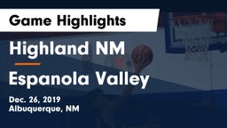 Highland  NM vs Espanola Valley  Game Highlights - Dec. 26, 2019
