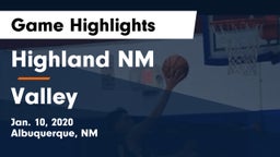 Highland  NM vs Valley Game Highlights - Jan. 10, 2020