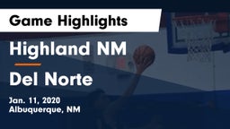 Highland  NM vs Del Norte Game Highlights - Jan. 11, 2020