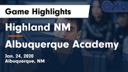 Highland  NM vs Albuquerque Academy  Game Highlights - Jan. 24, 2020