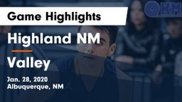 Highland  NM vs Valley Game Highlights - Jan. 28, 2020