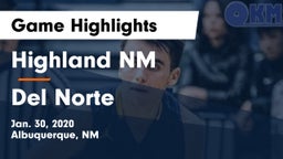 Highland  NM vs Del Norte  Game Highlights - Jan. 30, 2020