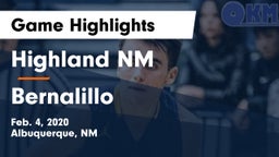 Highland  NM vs Bernalillo  Game Highlights - Feb. 4, 2020