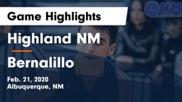 Highland  NM vs Bernalillo  Game Highlights - Feb. 21, 2020