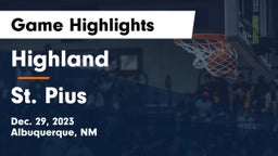 Highland   vs St. Pius  Game Highlights - Dec. 29, 2023