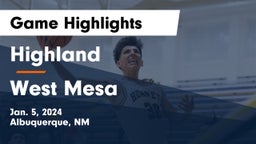 Highland   vs West Mesa  Game Highlights - Jan. 5, 2024