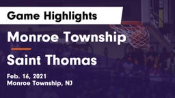 Monroe Township  vs Saint Thomas Game Highlights - Feb. 16, 2021