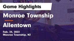 Monroe Township  vs Allentown  Game Highlights - Feb. 24, 2022
