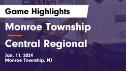 Monroe Township  vs Central Regional  Game Highlights - Jan. 11, 2024
