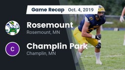 Recap: Rosemount  vs. Champlin Park  2019