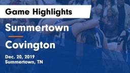 Summertown  vs Covington  Game Highlights - Dec. 20, 2019