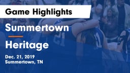 Summertown  vs Heritage  Game Highlights - Dec. 21, 2019
