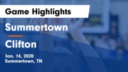 Summertown  vs Clifton Game Highlights - Jan. 14, 2020