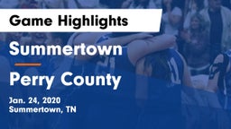 Summertown  vs Perry County  Game Highlights - Jan. 24, 2020