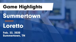 Summertown  vs Loretto Game Highlights - Feb. 22, 2020