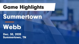 Summertown  vs Webb  Game Highlights - Dec. 30, 2020