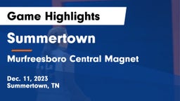 Summertown  vs Murfreesboro Central Magnet Game Highlights - Dec. 11, 2023