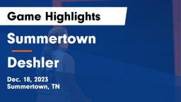 Summertown  vs Deshler  Game Highlights - Dec. 18, 2023