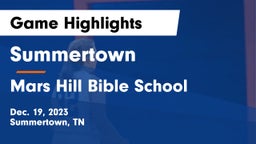 Summertown  vs Mars Hill Bible School Game Highlights - Dec. 19, 2023