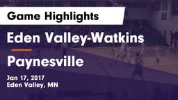 Eden Valley-Watkins  vs Paynesville  Game Highlights - Jan 17, 2017