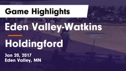 Eden Valley-Watkins  vs Holdingford  Game Highlights - Jan 20, 2017