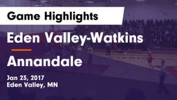 Eden Valley-Watkins  vs Annandale  Game Highlights - Jan 23, 2017