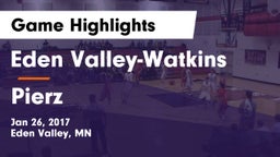 Eden Valley-Watkins  vs Pierz  Game Highlights - Jan 26, 2017