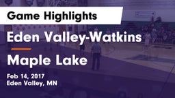 Eden Valley-Watkins  vs Maple Lake  Game Highlights - Feb 14, 2017