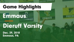 Emmaus  vs Dieruff Varsity  Game Highlights - Dec. 29, 2018