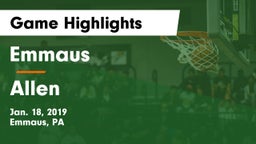 Emmaus  vs Allen  Game Highlights - Jan. 18, 2019