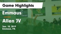 Emmaus  vs Allen JV Game Highlights - Jan. 18, 2019