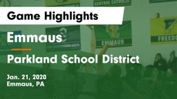 Emmaus  vs Parkland School District  Game Highlights - Jan. 21, 2020