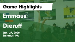 Emmaus  vs Dieruff  Game Highlights - Jan. 27, 2020