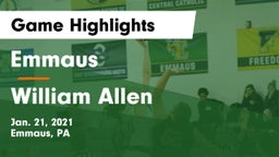 Emmaus  vs William Allen  Game Highlights - Jan. 21, 2021