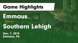 Emmaus  vs Southern Lehigh  Game Highlights - Dec. 7, 2018