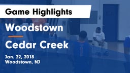 Woodstown  vs Cedar Creek Game Highlights - Jan. 22, 2018