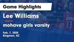 Lee Williams  vs mohave  girls varsity Game Highlights - Feb. 7, 2020